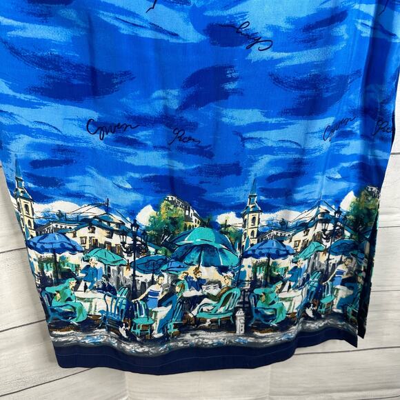 VTG California Crush Size Large Maxi Dress Set Cafe Beachy 90s Retro Artsy - Picture 12 of 14